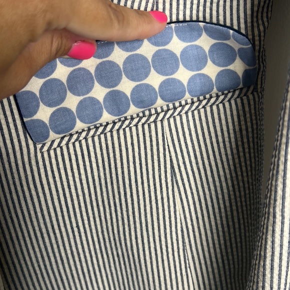 Boden Size 6P Sear-sucker Blazer Navy White Stripe - Picture 4 of 8